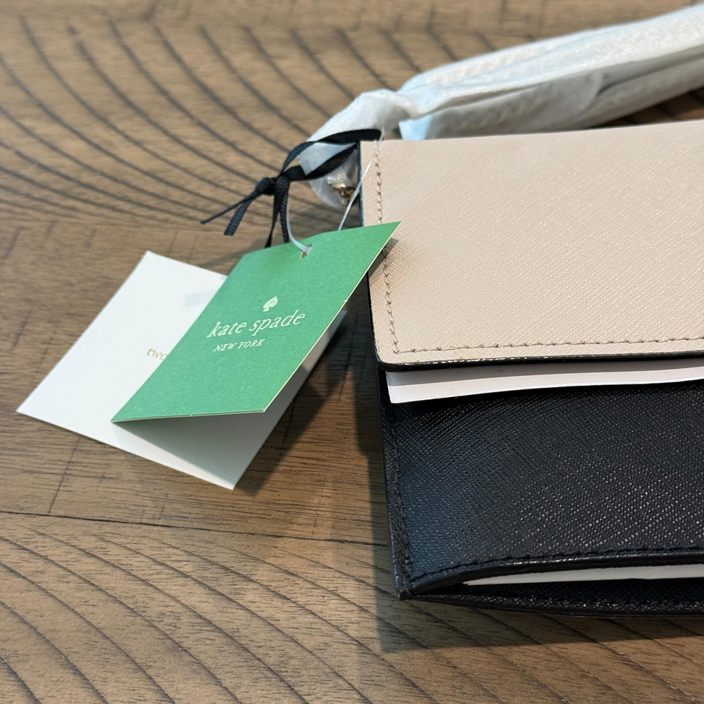 NWT Kate Spade Cameron Street Brennan Crossbody Clutch Tusk/Black - Picture 6 of 11